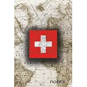 Notes: Beautiful Flag Of Switzerland Lined Journal Or Notebook, Great Gift For People Who Love To Travel, Perfect For Work Or