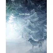 Sketch Book: Winter Snow Wolves Themed Personalized Artist Sketchbook For Drawing and Creative Doodling