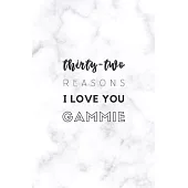 32 Reasons I Love You Gammie: Fill In Prompted Marble Memory Book