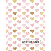 Baby Feeding Tracker: Lovely valentines heart cover design for Newborns feeding, keep track milestone, doctor appointments, diapers changing