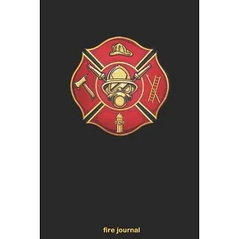 Fire Journal: Firefighter Maltese Cross symbol of the fire service - Gifts for Firemen Lovers and Thin Red Line Members
