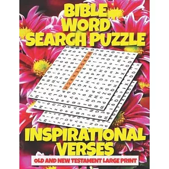 Bible Word Search Puzzle New and Old Testament Verses: Inspirational Floral Large Print