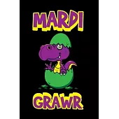 Mardi Grawr Baby Dino: Mardi Gras Notebook - Cool Carnival Shrove Tuesday Journal New Orleans Festival Mini Notepad (6