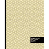 Wide Ruled Composition Notebook: Elegant Art Deco Fan Design - Inspirational - Green and Gold - Blank Wide Ruled Book with Table of Contents is Perfec