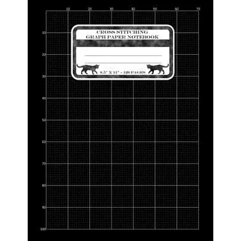 Cross Stitching Graph Paper Notebook: Cross Stitch Pattern Design Notebook Journal. Large Size Graph Paper. A Glance Of The Book Interior In Black On