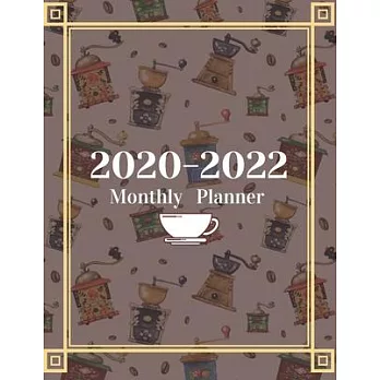 Monthly Planner for 2020/2022- Coffee Lovers 3-Year Planner Schedule Organizer- January 2020/December 2022 8.5＂x11＂ 130 pages Book 8: Large Cover Week