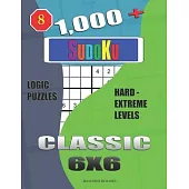 1,000 + Sudoku Classic 6x6: Logic puzzles hard - extreme levels