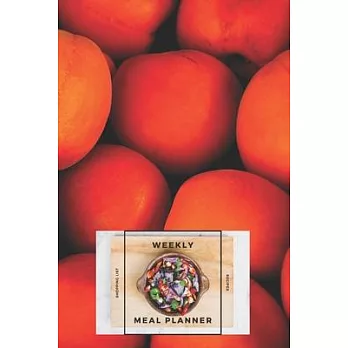 Weekly Meal Planner Shopping List and Recipes: Organizer for 40 Weeks - Fruits Collection - Apricots - 6＂ x 9＂, 122 Pages