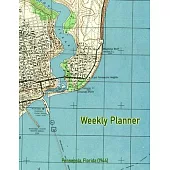Weekly Planner: Pensacola, Florida (1944): Vintage Topo Map Cover