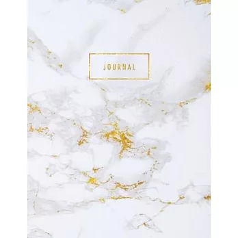 Journal: Beautiful White Marble with Gold and Rose Gold Inlay and Gold Lettering - Marble & Gold Journal - 150 College-ruled Pa