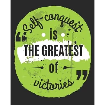 Self Conquest us the Greatest of Victories: [2020 2021 2022 THREE YEAR Weekly & Monthly Motivational Planner] Lime Green Distressed Typography Design