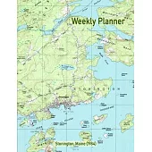 Weekly Planner: Stonington, Maine (1984): Vintage Topo Map Cover