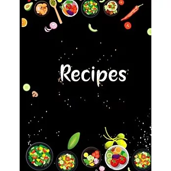 Recipe notebook: Favorite Recipes and Meals Floral Vintage Flowers, color ful with lots of ingredients list, stylist book cover, (8.5＂