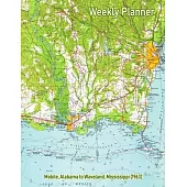 Weekly Planner: Mobile, Alabama to Waveland, Mississippi (1963): Vintage Topo Map Cover