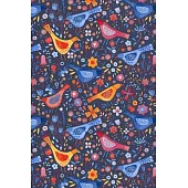 Notes: A Blank Ukulele Tab Music Notebook with Watercolor Birds in a Dark Garden Cover Art