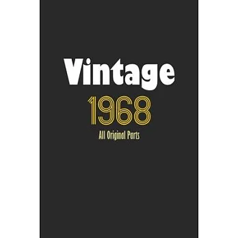 1968 Notebook 博客來-Vintage 1968 Notebook All Original Parts Gift: Lined Retro Notebook ...