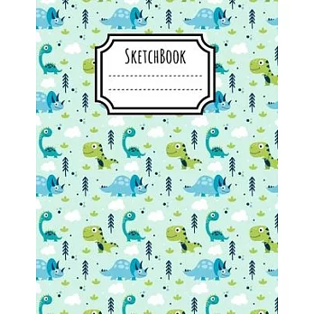 SketchBook: Giant Kids Doodling Book, Large 8.5＂ x 11＂, For Future Paleontologist, suitable For Toddlers & Kids Ages 2-10 Boys and