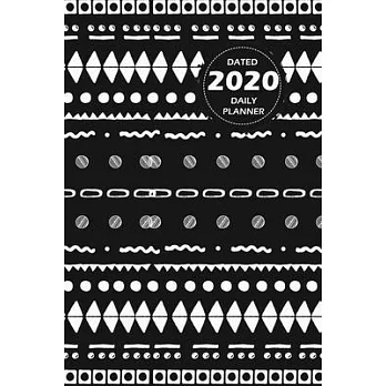 Pattern Lifestyle, Dated 2020 Daily Planner, 365 Days Blank Lined, Write-in Journal (Black)