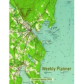 Weekly Planner: Camden, Maine (1955): Vintage Topo Map Cover