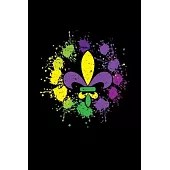 Fleur-de-lis Splatter: Mardi Gras Notebook - Cool Carnival Shrove Tuesday Journal New Orleans Festival Mini Notepad (6