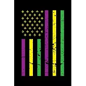Fleur-de-lis USA Flag: Mardi Gras Notebook - Cool Carnival Shrove Tuesday Journal New Orleans Festival Mini Notepad (6