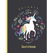 Unicorn Sketchbook: Drawing Pad for Kids - Mess Free Fun! Cute Unicorn Coloring Sheets Theme with Blank Paper to Draw on, (8.5 x 11 Large
