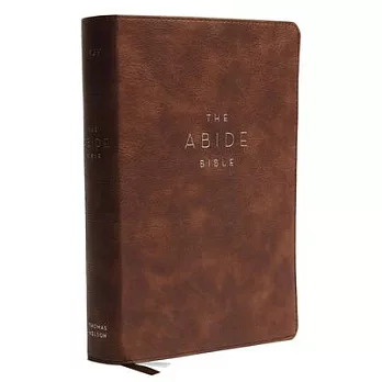 NKJV, Abide Bible, Leathersoft, Brown, Red Letter Edition, Comfort Print: Holy Bible, New King James Version