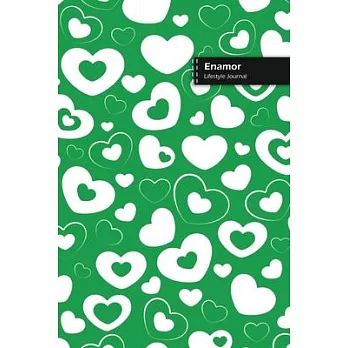 Enamor Lifestyle Journal, Blank Write-in Notebook, Dotted Lines, Wide Ruled, Size (A5) 6 x 9 In (Green II)