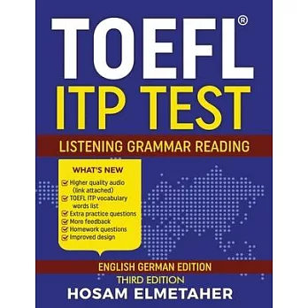 TOEFL (R) Itp Test: Listening, Grammar & Reading (English German Edition)