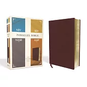 Niv, Kjv, Nasb, Amplified, Parallel Bible, Bonded Leather, Burgundy: Four Bible Versions Together for Study and Comparison