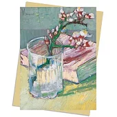 Vincent Van Gogh: Flowering Almond Branch in a Glass with a Book Greeting Card: Pack of 6