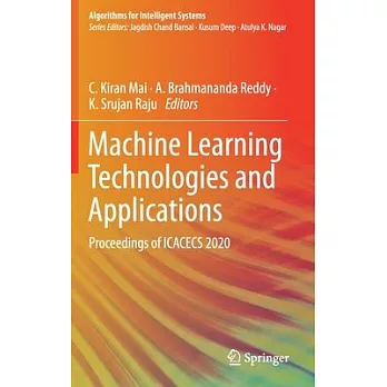 Machine Learning Technologies and Applications: Proceedings of Icacecs 2020