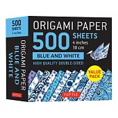 Origami Paper 500 Sheets Blue & White 4 (10 CM)