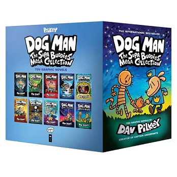 Dog Man 精裝1-10集套書 Dog Man: The Supa Buddies Mega Collection: From the Creator of Captain Underpants (Dog Man #1-10 Box Set)