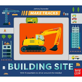 滑滑軌道 硬頁遊戲書（建築工地工程車） Make Tracks: Building Site Board book