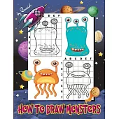 How to Draw Monsters: 22 Funny monsters for kids - Learn to draw cute monsters for kids with grid method