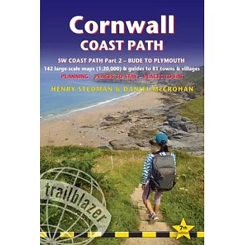 Cornwall Coast Path: British Walking Guide: SW Coast Path Part 2 - Bude to Plymouth Includes 142 Large-Scale Walking Maps (1:20,000) & Guid