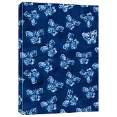 Shibori Indigo Butterflies Paperback Journal: Dotted: 5 3/4 X 8 1/4, Notebook with Pocket, 144 Pages, Acid-Free Paper