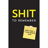 Shit to Remember: Internet Address and Password Keeper to Prevent Wtf Moments