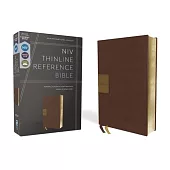 Niv, Thinline Reference Bible, Leathersoft, Brown, Red Letter, Comfort Print