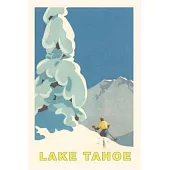 The Vintage Journal Big Snowy Tree and Skier, Lake Tahoe