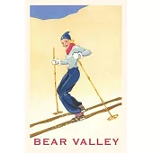 The Vintage Journal Woman Skiing Down Hill, Bear Valley