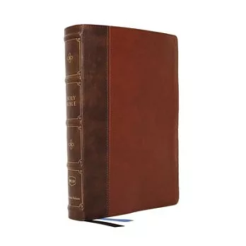 Nkjv, Large Print Thinline Reference Bible, Blue Letter, MacLaren Series, Leathersoft, Brown, Thumb Indexed, Comfort Print: Holy Bible, New King James