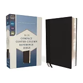 Niv, Compact Center-Column Reference Bible, Leathersoft, Black, Red Letter, Comfort Print