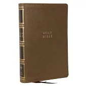 Nkjv, Compact Center-Column Reference Bible, Leathersoft, Brown, Red Letter, Thumb Indexed, Comfort Print