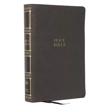 Nkjv, Compact Center-Column Reference Bible, Leathersoft, Gray, Red Letter, Thumb Indexed, Comfort Print