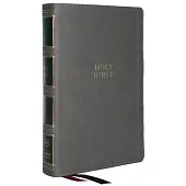 Kjv, Compact Center-Column Reference Bible, Leathersoft, Gray, Red Letter, Comfort Print