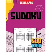 SUDOKU Book for Adults: Hard Sudoku Games for Adults, Sudoku Puzzle Books, 500 Puzzle Sudoku