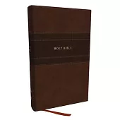 NKJV Holy Bible, Personal Size Large Print Reference Bible, Brown, Leathersoft, 43,000 Cross References, Red Letter, Thumb Indexed, Comfort Print: New