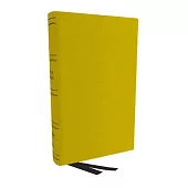 NKJV Holy Bible, Personal Size Large Print Reference Bible, Yellow, Genuine Leather, 43,000 Cross References, Red Letter, Thumb Indexed, Comfort Print